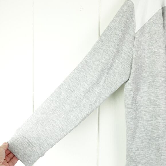 Chicos Open Front Cardigan Sweater Womens Size 2 U.S. 12/14 Colorblocked Gray - Picture 2 of 9